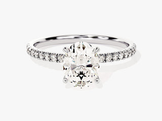 1.5CT Oval Moissanite Diamond Pave Engagement Ring