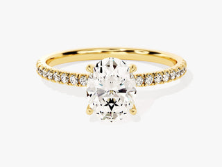 1.50 CT Oval Moissanite Diamond Hidden Halo Ring