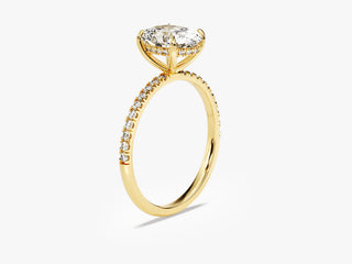 2.0CT Oval  Moissanite Diamond Pave Engagement Ring