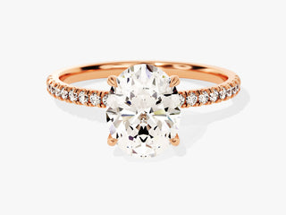 2.0CT Oval  Moissanite Diamond Pave Engagement Ring