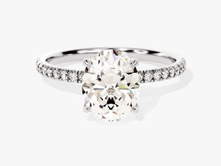 2.0CT Oval  Moissanite Diamond Pave Engagement Ring