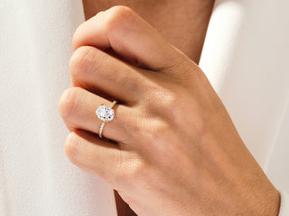 2.0CT Oval  Moissanite Diamond Pave Engagement Ring