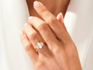 1.5CT Marquise Moissanite Diamond Cluster Engagement Ring