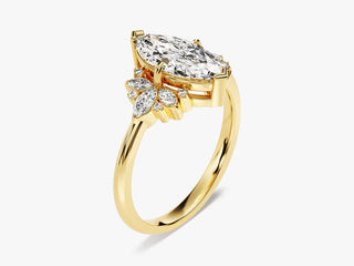 1.5CT Marquise Moissanite Diamond Cluster Engagement Ring