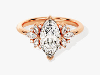 1.5CT Marquise Moissanite Diamond Cluster Engagement Ring