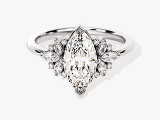 1.5CT Marquise Moissanite Diamond Cluster Engagement Ring