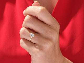 1.50CT Oval Moissanite Diamond Hidden Halo Engagement Ring