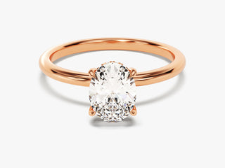 1.50CT Oval Moissanite Diamond Hidden Halo Engagement Ring