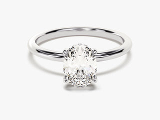 1.50CT Oval Moissanite Diamond Hidden Halo Engagement Ring