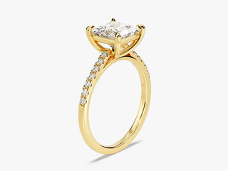 1.5CT Princess Moissanite Diamond Pave Engagement Ring