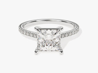 2.0CT Princess Moissanite Diamond Infinity Pave Engagement Ring