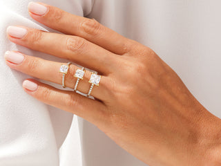 2.0CT Princess Moissanite Diamond Infinity Pave Engagement Ring
