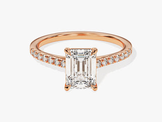 1.5CT Emerald Cut Moissanite Diamond Pave Engagement Ring