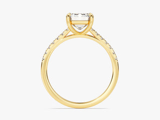 2.0CT Emerald Cut Moissanite Diamond Pave Engagement Ring