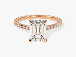 2.0CT Emerald Cut Moissanite Diamond Pave Engagement Ring