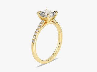 1.50CT Cushion Moissanite Diamond Pave Engagement Ring