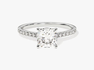 1.50CT Cushion Moissanite Diamond Pave Engagement Ring