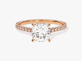 2.0CT Cushion Moissanite Diamond  Pave Engagement Ring