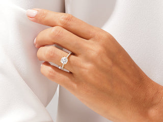 2.0CT Cushion Moissanite Diamond  Pave Engagement Ring