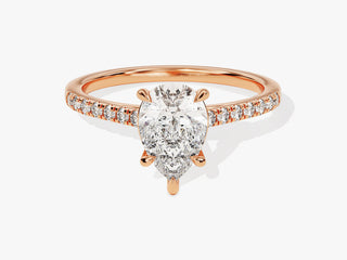 1.5CT Pear Moissanite Diamond Pave Engagement Ring