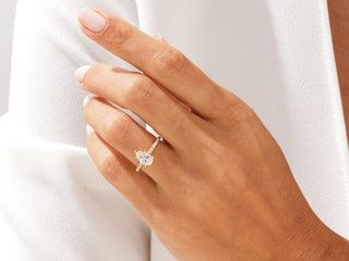 1.5CT Pear Moissanite Diamond Pave Engagement Ring