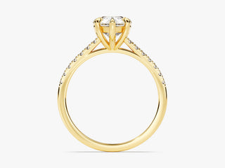 2.0CT Pear Moissanite Diamond  Pave Engagement Ring