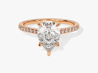 2.0CT Pear Moissanite Diamond  Pave Engagement Ring