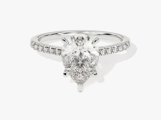 2.0CT Pear Moissanite Diamond  Pave Engagement Ring