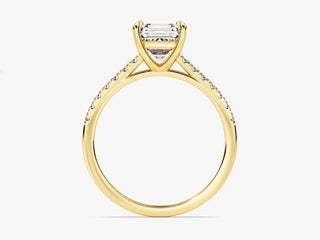 1.5CT Asscher  Moissanite Diamond Pave Engagement Ring