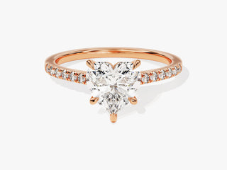 1.5CT Heart Shape  Moissanite Diamond Pave Engagement Ring