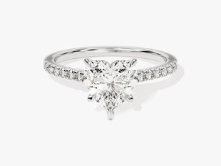 1.5CT Heart Shape  Moissanite Diamond Pave Engagement Ring