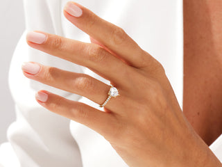 1.5CT Heart Shape  Moissanite Diamond Pave Engagement Ring