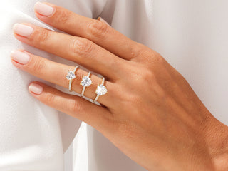 1.0 CT Heart Moissanite Diamond Pave Setting Engagement Ring