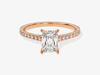 1.0CT Radiant Moissanite Diamond Pave Engagement Ring