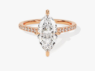 2.0CT Marquise Moissanite Diamond Pave Engagement Ring