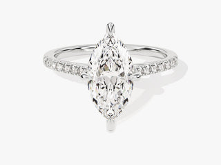 2.0CT Marquise Moissanite Diamond Pave Engagement Ring