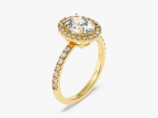 1.5CT Pear Moissanite Diamond Halo Pave Engagement Ring