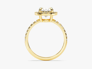 2.0CT Oval Moissanite Diamond Halo Pave Engagement Ring