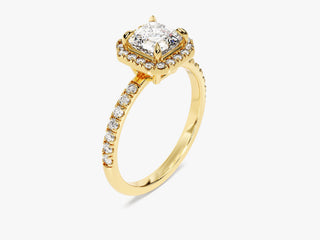 1.0CT Asscher Moissanite Diamond Halo  Pave Engagement Ring