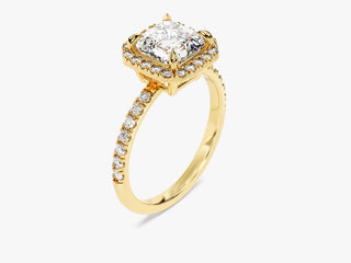 1.5CT Asscher Moissanite Diamond Halo Pave Engagement Ring