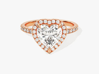 2.0CT Heart Shape Moissanite Diamond Halo  Pave Engagement Ring