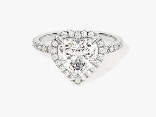 2.0CT Heart Shape Moissanite Diamond Halo  Pave Engagement Ring