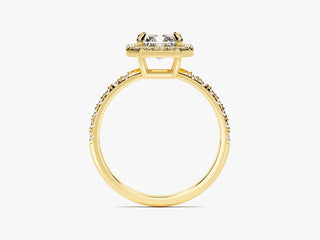 1.5CT Radiant  Moissanite Diamond Halo Pave Engagement Ring