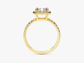 2.0CT Radiant Moissanite Diamond Halo Pave Engagement Ring