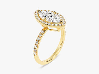 1.50CT Marquise Moissanite Diamond Halo  Pave Engagement Ring