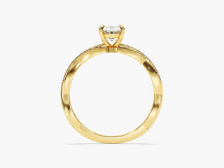 1.00CT Oval Moissanite Diamond Twisted Pave Engagement Ring