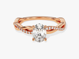 1.0CT Oval Moissanite Diamond Infinity Pave Engagement Ring