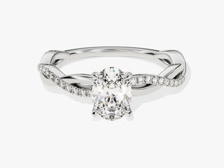 1.0CT Oval Moissanite Diamond Infinity Pave Engagement Ring
