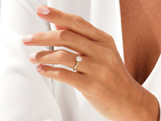 1.0CT Oval Moissanite Diamond Infinity Pave Engagement Ring