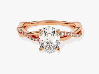 1.5CT Oval Cut Moissanite Diamond Infinity  Pave Engagement Ring